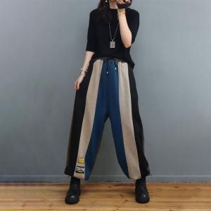 Colorful Chunky Striped Cotton Pants Sports Sweat Pants