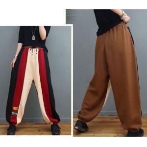 Colorful Chunky Striped Cotton Pants Sports Sweat Pants