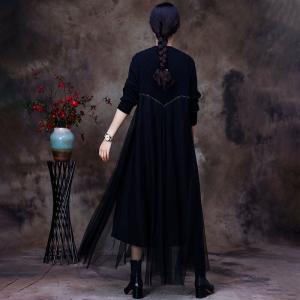 Long Sleeves Winter Gauze Dress Loose Elegant Sweater Dress