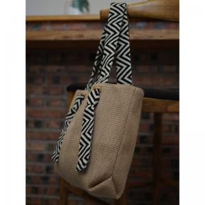 Striped Stripes Chunky Linen Tote Organic Jute Bag