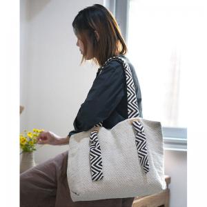 Striped Stripes Chunky Linen Tote Organic Jute Bag