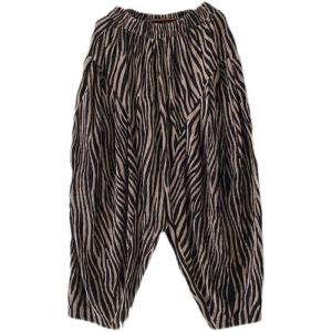 Relax-Fit Striped Carrot Pants Womens High Rise Elephant Pants