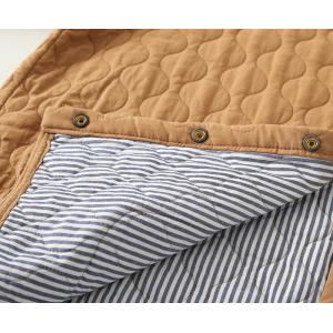 Striped Lining Quilted Jacket Lightweight Cotton Short Coat