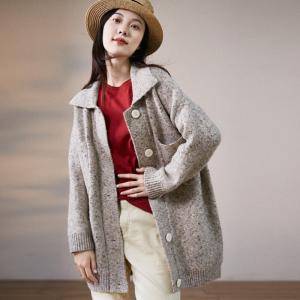 Chest Pockets Midi Overcoat Wool Blend Oversized Coat
