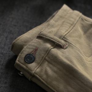 Fleeced Lining Cotton Tapered Pants Straight Legs Winter Trousers