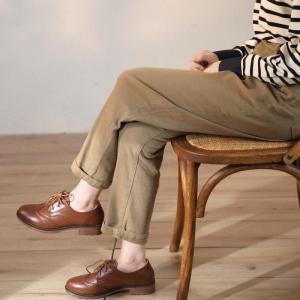 Fleeced Lining Cotton Tapered Pants Straight Legs Winter Trousers