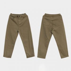 Fleeced Lining Cotton Tapered Pants Straight Legs Winter Trousers