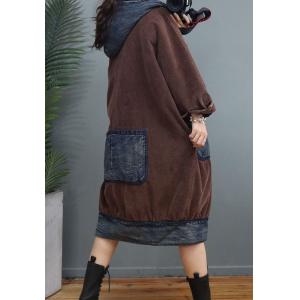 Big Pockets Thick Hoodie Coat Classic Corduroy Overcoat for Women