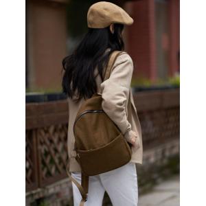 High-End Tweed Backpack  Casual Student Backpack