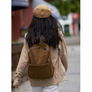 High-End Tweed Backpack  Casual Student Backpack