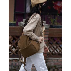 High-End Tweed Backpack  Casual Student Backpack