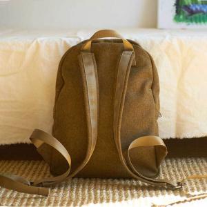 High-End Tweed Backpack  Casual Student Backpack