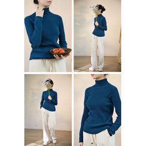 Basic Style Wool Sweater Winter Turtleneck Pastel Sweater