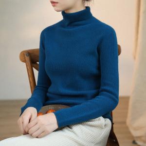 Basic Style Wool Sweater Winter Turtleneck Pastel Sweater