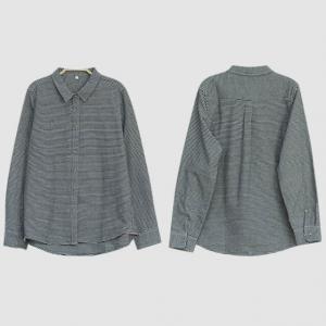 Cotton Brushed Small Plaid Shirt Casual Long Sleeve Shirt