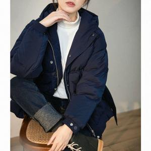 Winter Belted Down Coat Elegant Hooded Wrap Coat