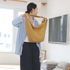 Washed Cotton Yellow Boho Bag Womens Beach Bag