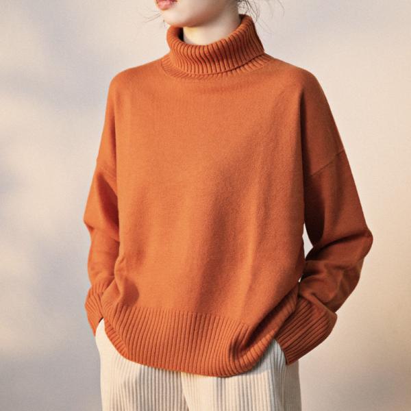 Cozy Korean Turtleneck Sweater Wool Plus Size Sweater