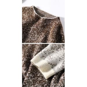 Color Gradient Dotted Sweater Womens Cozy Pullover