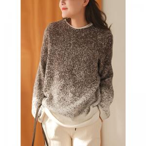 Color Gradient Dotted Sweater Womens Cozy Pullover