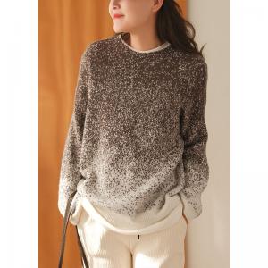 Color Gradient Dotted Sweater Womens Cozy Pullover