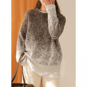 Color Gradient Dotted Sweater Womens Cozy Pullover