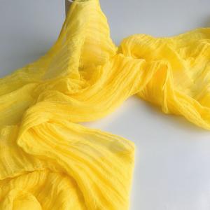 Solid Color Pleated Linen Scarf Plant Dyeing Flax Accessories