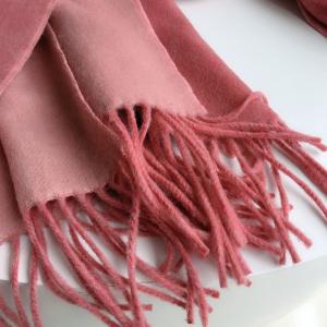 Dark Pink Winter Cashmere Scarf Wool Blend Tassel Scarf