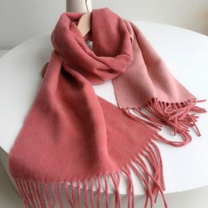 Dark Pink Winter Cashmere Scarf Wool Blend Tassel Scarf