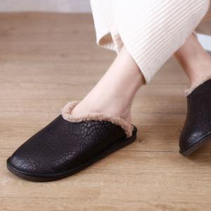 Super Soft Leather Flats Fur Lining Winter Sandals