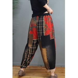 Floral Patchwork Harem Pants Vintage Fringed Pants