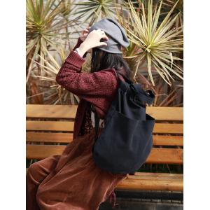 Chunky Cotton Black Backpacks Casual Unisex Satchel