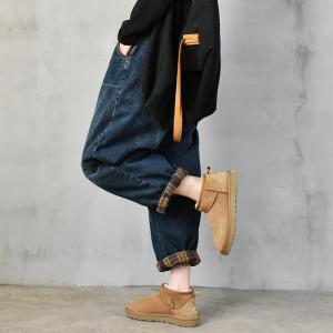 Street Style Elastic Waist Jeans Womens Baggy Dad Jeans