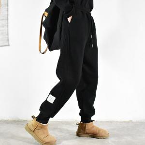 Versatile Cozy Cotton Sweat Pants Plain Fleeced Tapered Pants