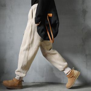 Versatile Cozy Cotton Sweat Pants Plain Fleeced Tapered Pants