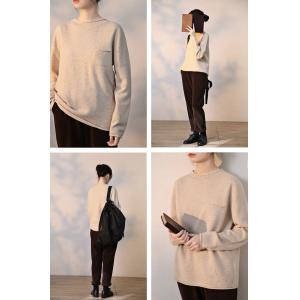 Chest Pocket Australia Wool Sweater Neutral Tones Pullover