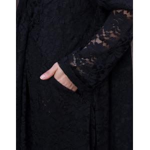 Crochet Lace Knot Front Dress Elegant Maxi Wrap Dress