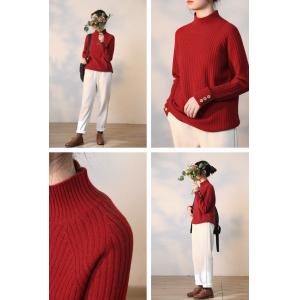 Soft Basolan Wool Sweater Plain High Collar Knit Pullover