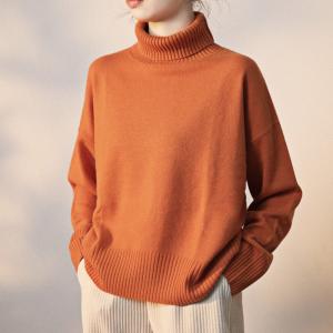 Cozy Korean Turtleneck Sweater Wool Plus Size Sweater