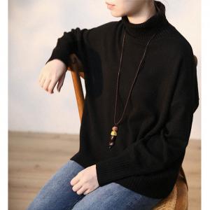 Cozy Korean Turtleneck Sweater Wool Plus Size Sweater