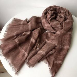 Winter Fringed Wool Scarf Striped Tassel Shawl
