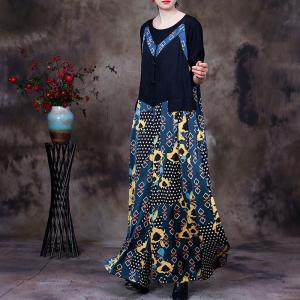 Beach Fashion Wide Leg Overalls Silk Printed Pants