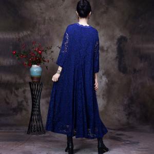 Loose-Fitting Loose Lace Dress Midi Crochet Dress