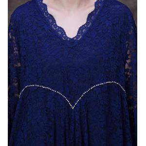 Loose-Fitting Loose Lace Dress Midi Crochet Dress