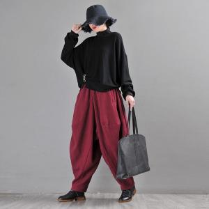 Korean Style Fleeced T-shirt Mock Neck Connecting Rings Sweatshirt