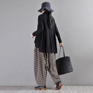 Geometric Pattern Winter Tweed Pants Designer Hammer Pants