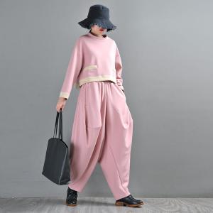 Baby Pink Cotton Elephant Pants Plus Size Designer Harem Pants