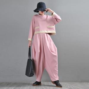 Baby Pink Cotton Elephant Pants Plus Size Designer Harem Pants