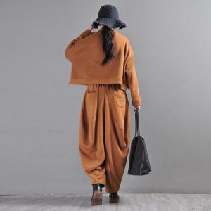 Street Fashion Cotton Slouchy Pants Womens Customized Harem Pants