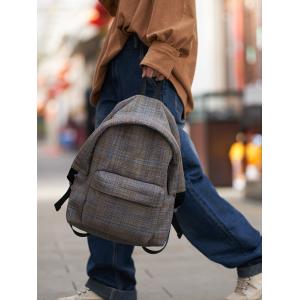 Cotton Linen Jacquard Backpacks Classic Gingham Backpack
